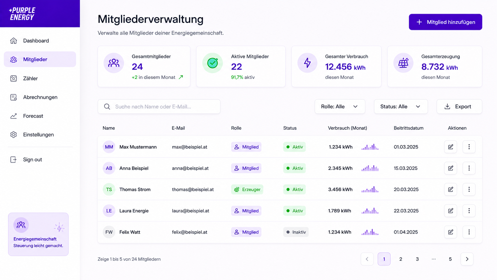 Mitgliederverwaltung_purpleEnergy